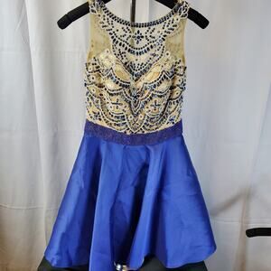 BouBou A-Line Satin Embellished Gown with V Cut Back - NWT - Size Small